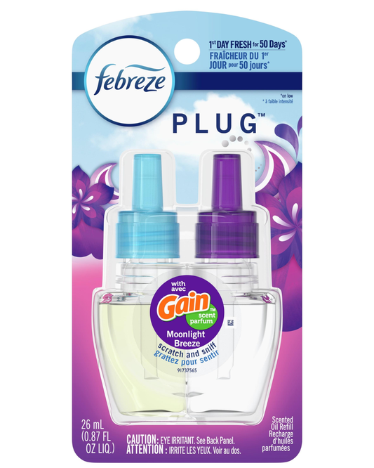 Febreze Plug With Gain Moonlight  Scented Oil Refill Air Freshner 26ML