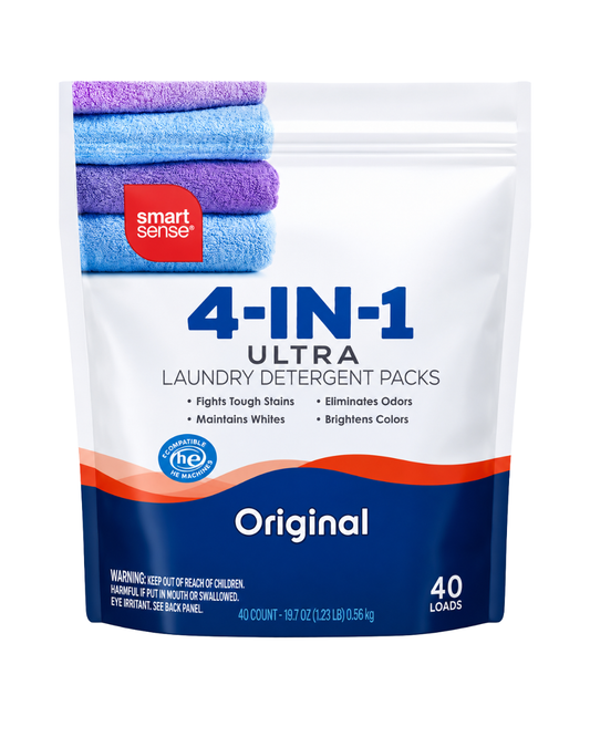 Smart Sense 4-in-1 Ultra Laundry Detergent Pacs – Original Scent – 40 Count