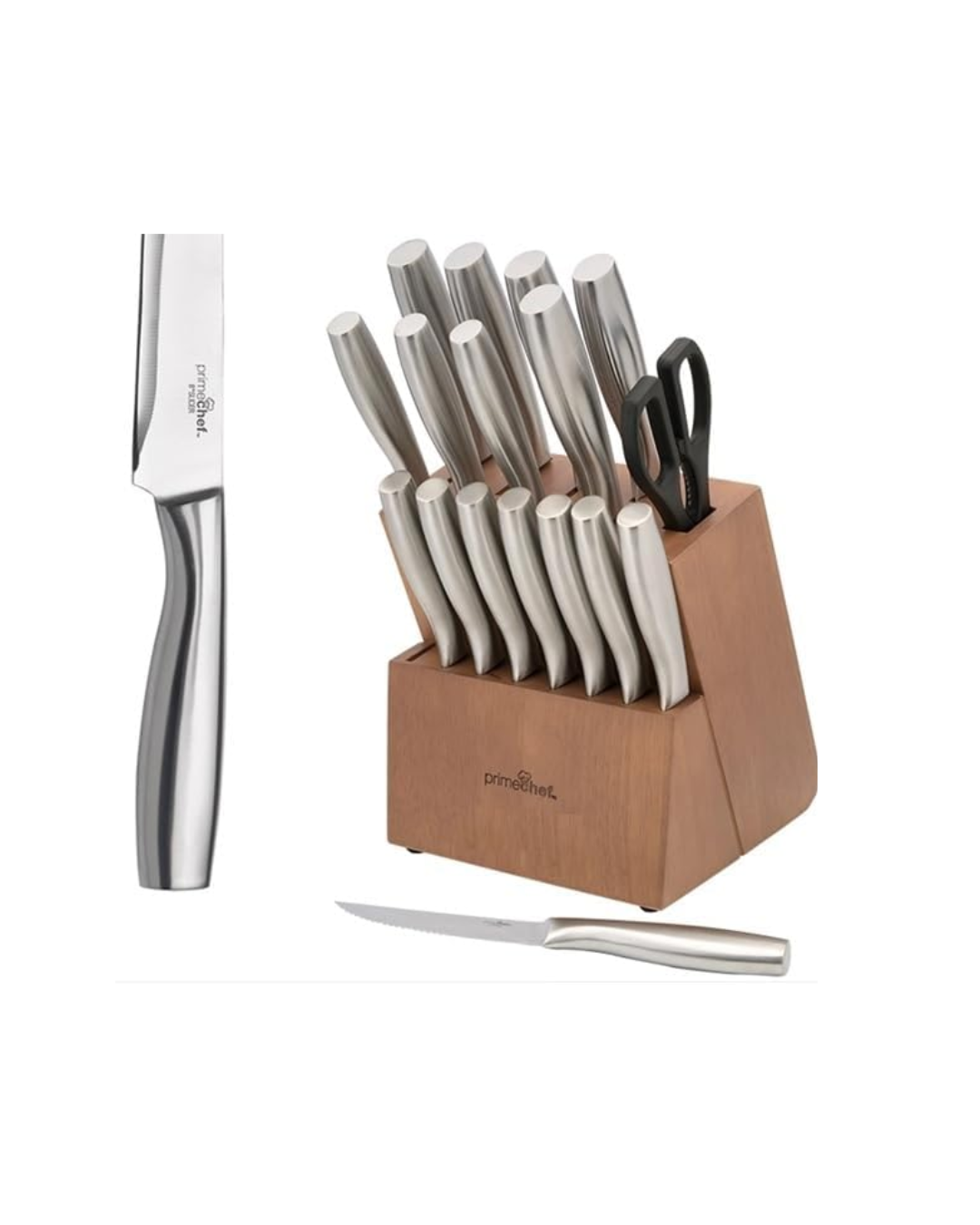 Prime Chef 14-Piece Kitchen Knife Block Set – Stainless Steel