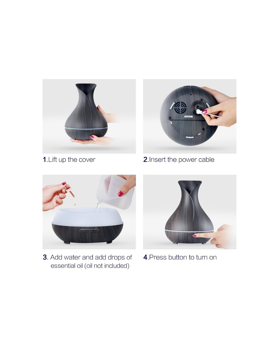 Essential Oil Diffuser – 400ml Large Capacity