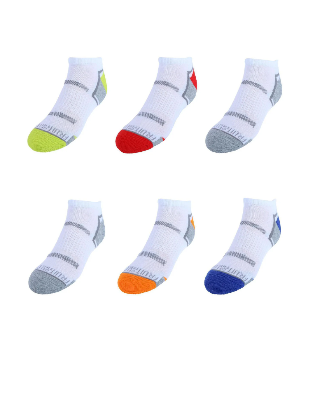 Fruit of the Loom Boys' Active Low Cut Socks – 6 Pack, Medium
