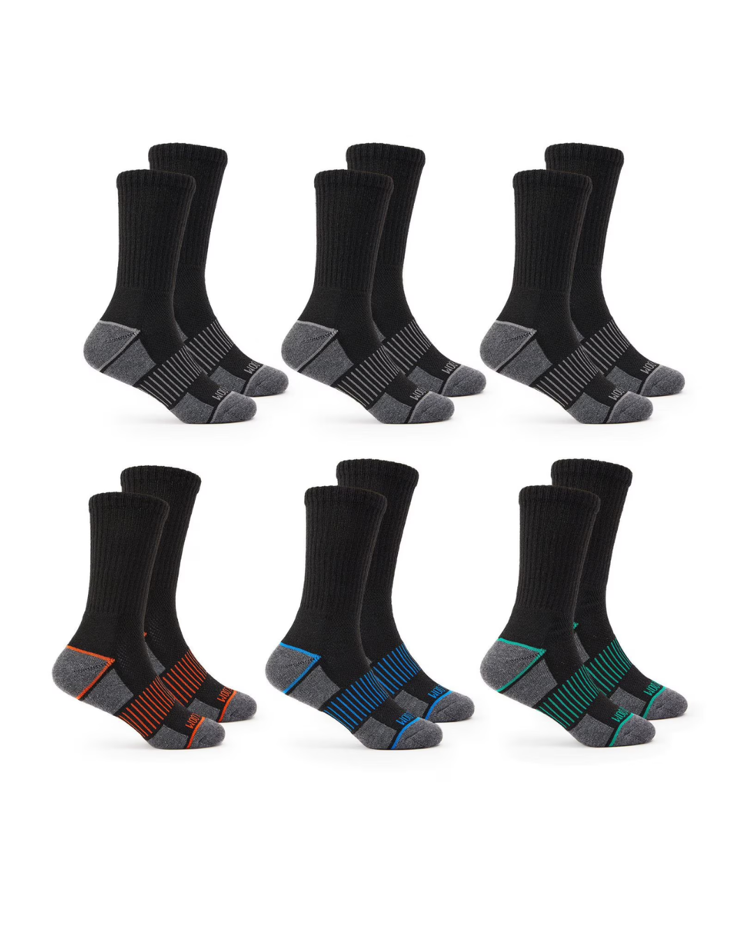 Fruit of the Loom Boys' Crew CoolZone Socks – 6 Pairs, Large