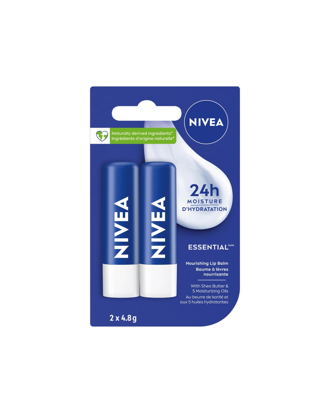 NIVEA Essential Care Lip Balm Dual Pack – 24H Moisture