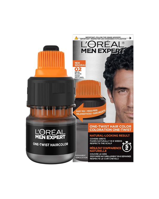 Men Expert One Twist Hair Color for Men, 02 Real Black,50ml