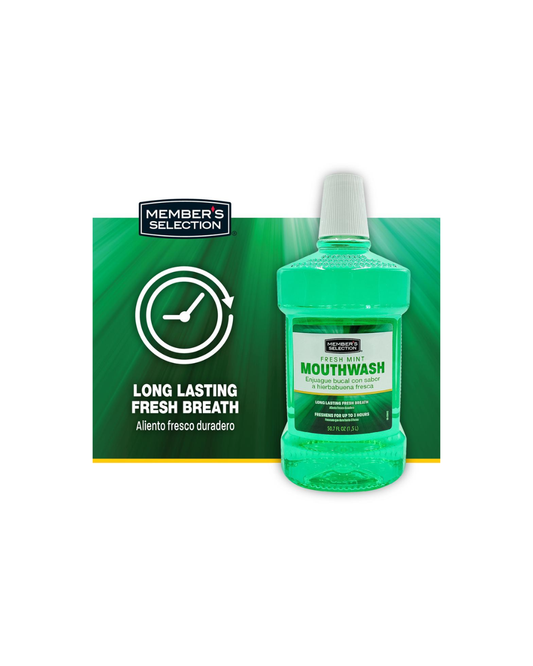Member's Selection Fresh Mint Mouthwash – Antiseptic Oral Rinse – 1.5 L