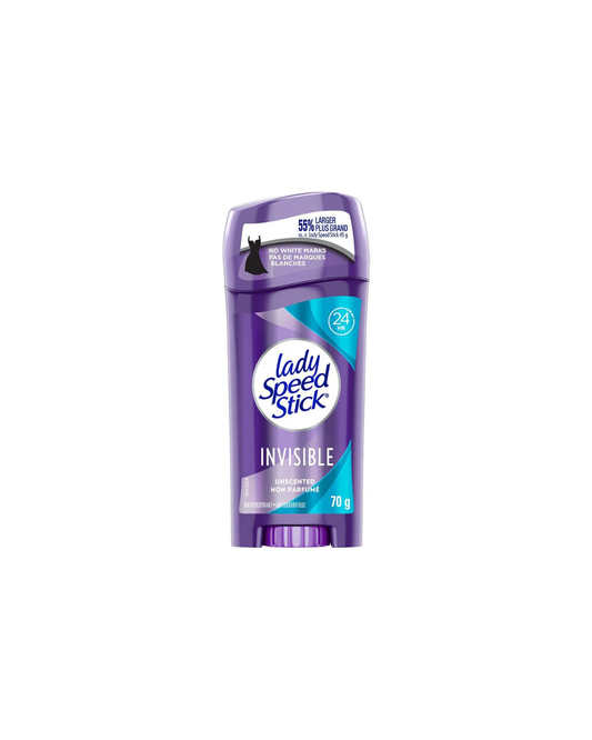 Lady Speed Stick Invisible Unscented Antiperspirant Deodorant – 24H Protection – 70 g