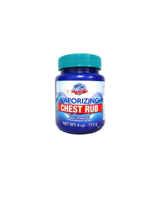 Wish Ultra Vaporizing Chest Rub – Cough Suppressant & Topical Analgesic – 113 g