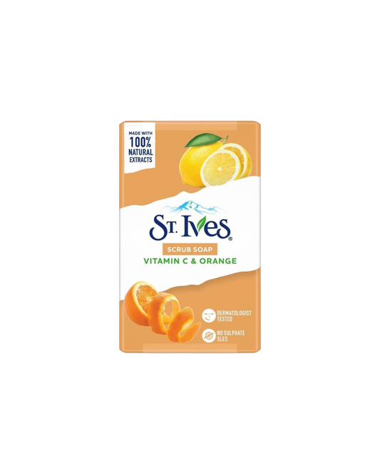 St. Ives Scrub Bar Soap with Vitamin C & Orange – Exfoliating Cleansing Single bar