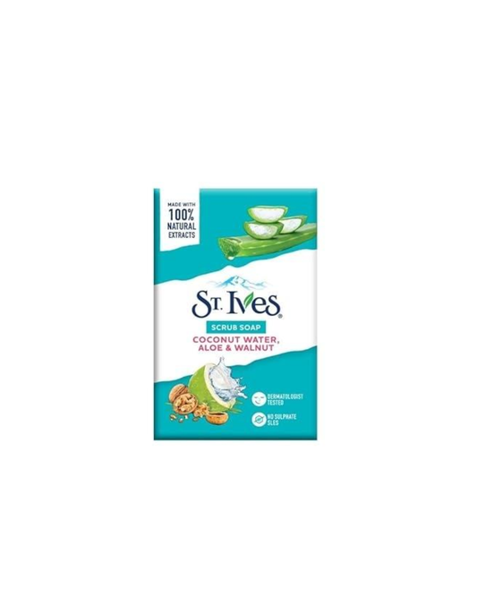 St. Ives Scrub Bar Soap with Coconut Water, Aloe & Walnut – Exfoliating Cleansing Bar