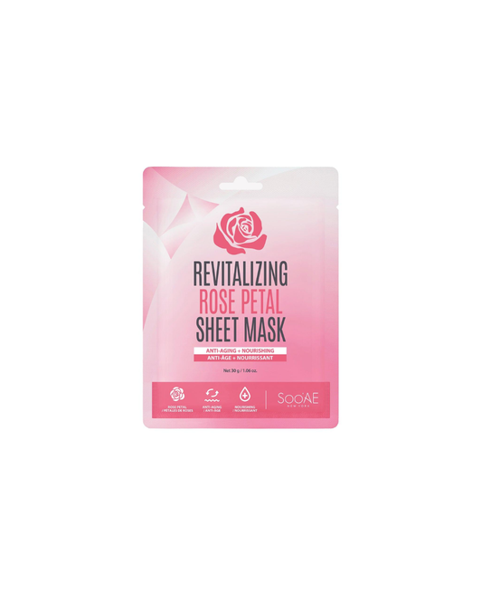Soo'AE Revitalizing Rose Petal Sheet Mask 25g – Hydrating & Nourishing Facial Mask with Bulgarian Rose Water