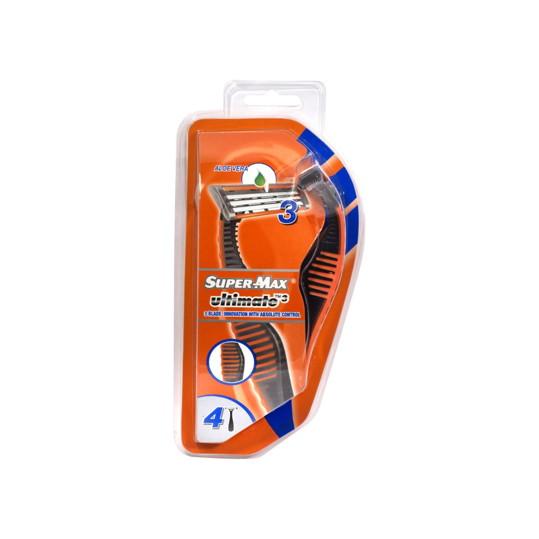 SUPER MAX ULTIMATE 3 BLADE INNOVATION WITH ABSOLUTE CONTROL 4 PACK FOR MEN