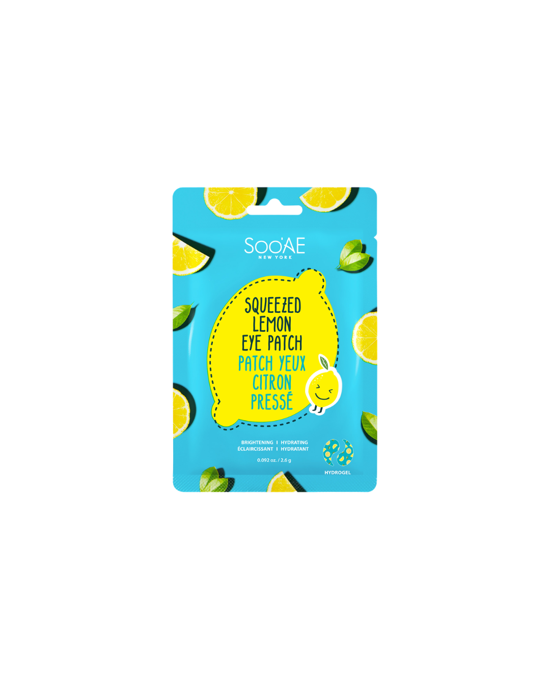 Soo'AE Squeezed Lemon Eye Patch 2.6g – Brightening & Hydrating Hydrogel Under Eye Mask with Lemon Extract