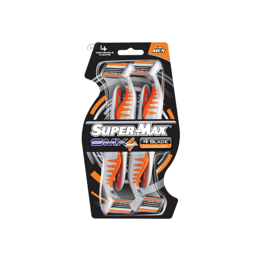 SUPER MAX 4 PACK BLADES FOR MEN DISPOSIBLE RAZORS 4 PACK MEN