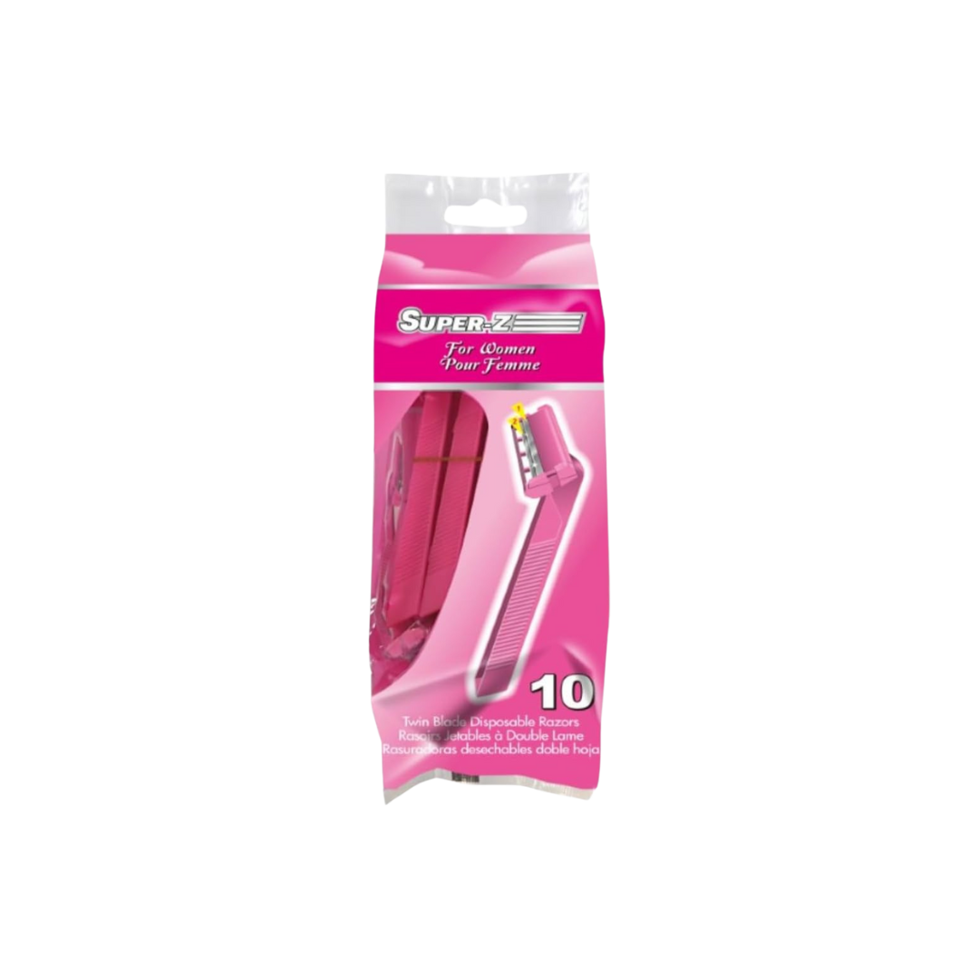 SUPER-Z TWIN BLADE DISPOSIBLE RAZOR 10 PACK