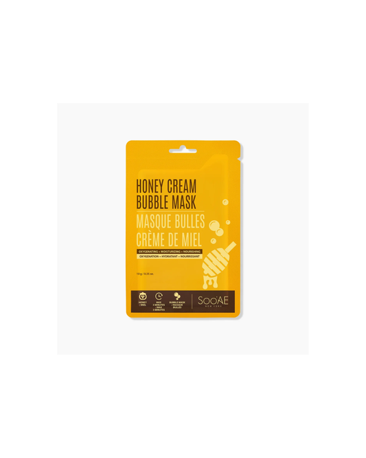 Soo'AE Honey Cream Bubble Mask 10g – Moisturizing & Nourishing Oxygen Bubble Facial Mask with Honey Extract