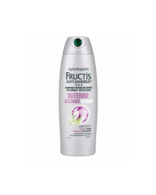 Garnier Fructis Anti-Dandruff Intense Cleanse Scrub Shampoo with Zinc Pyrithione – Deep Cleansing Scalp Care – 384 mL