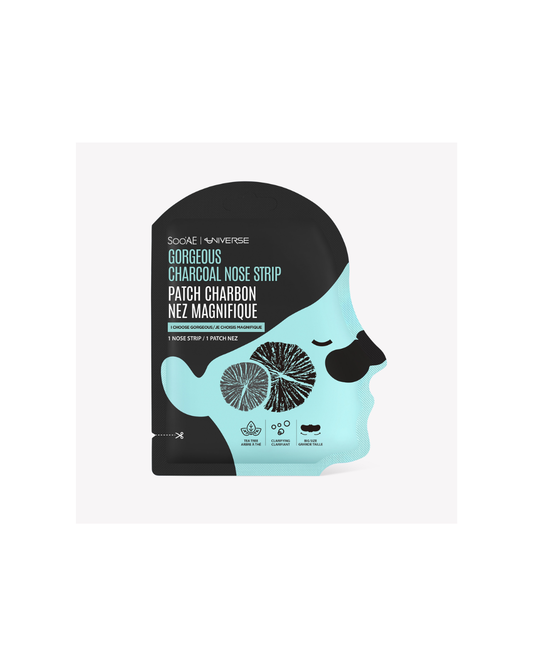 Soo'AE Gorgeous Charcoal Nose Strip Patch – Deep Cleansing Blackhead Remover with Charcoal, Green Tea & Tea Tree Extract