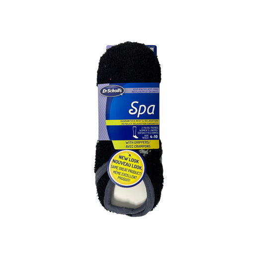 DR. SCHOLLS SPA SOCKS WITH GRIPPERS BLACK 2 PAIRS FOR LADIES