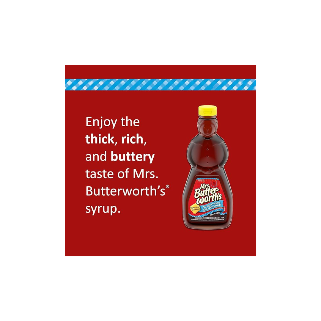 Mrs. Butterworth’s No Sugar Added Syrup - Thick-n’-Rich Breakfast Syrup, 710 mL Bottle