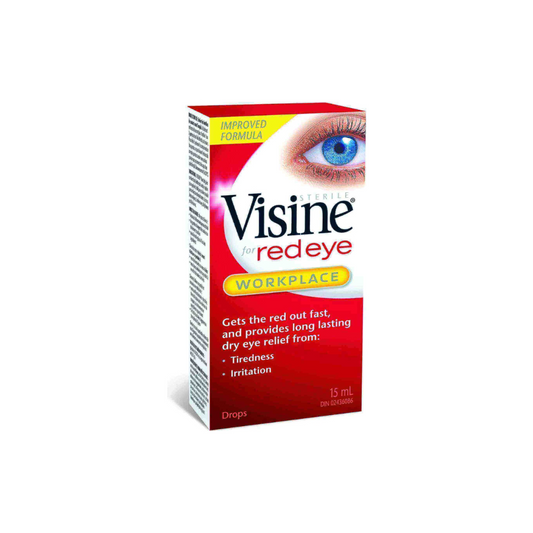 VISINE WORKPLACE FOR REDEYE GET THE RED OUT FAST PROVIDES DRY EYE RELIEF FROM TIREDNESS, IRRITATION BB