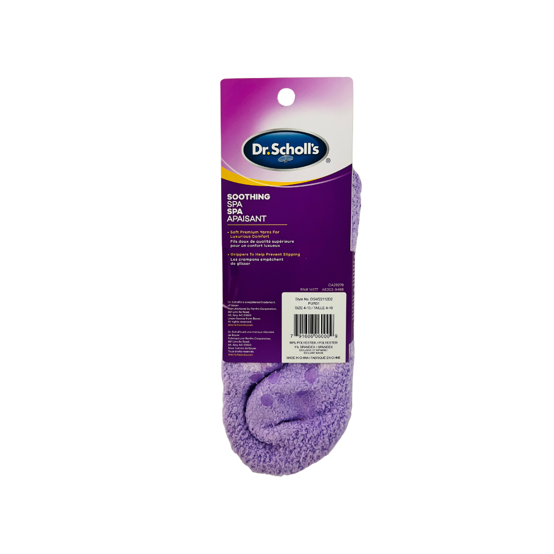 DR. SCHOLLS SOOTHING SPA SOCKS LINER SOFT PREMIUM YARNS PURPLE