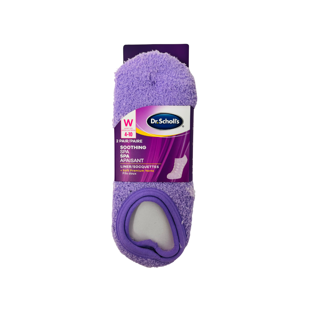 DR. SCHOLLS SOOTHING SPA SOCKS LINER SOFT PREMIUM YARNS PURPLE