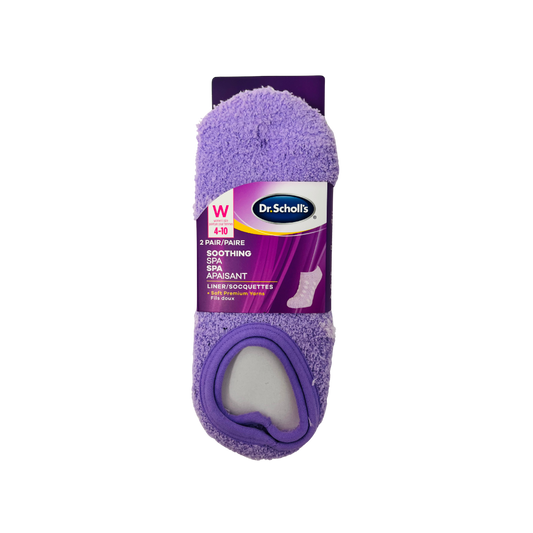 DR. SCHOLLS SOOTHING SPA SOCKS LINER SOFT PREMIUM YARNS PURPLE