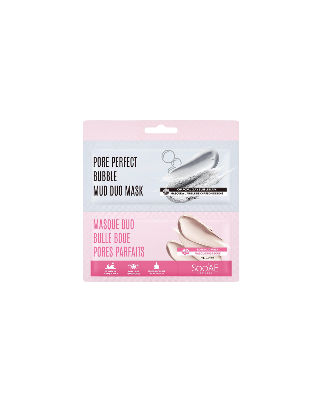 Soo'AE Pore Perfect Bubble Mud Duo Mask – 2-Step Pore Cleansing & Detox Face Mask – 7 g Each