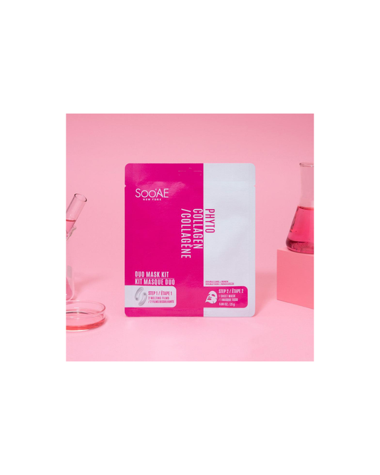 Soo'AE Phyto Collagen Duo Mask Kit – Firming & Hydrating 2-Step Face Mask – 25 g