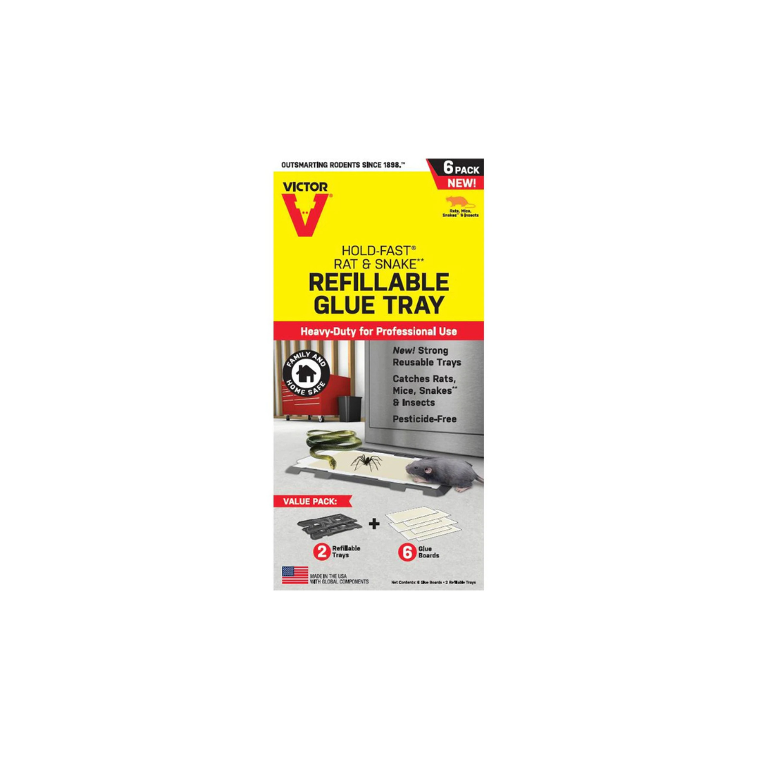 VICTOR HOLD-FAST REFILLABLE GLUE TRAY WITH 6 PACK GLUE TRAPS COMMERCIAL GRADE QUALITY