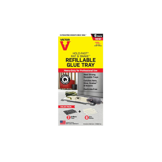 VICTOR HOLD-FAST REFILLABLE GLUE TRAY WITH 6 PACK GLUE TRAPS COMMERCIAL GRADE QUALITY