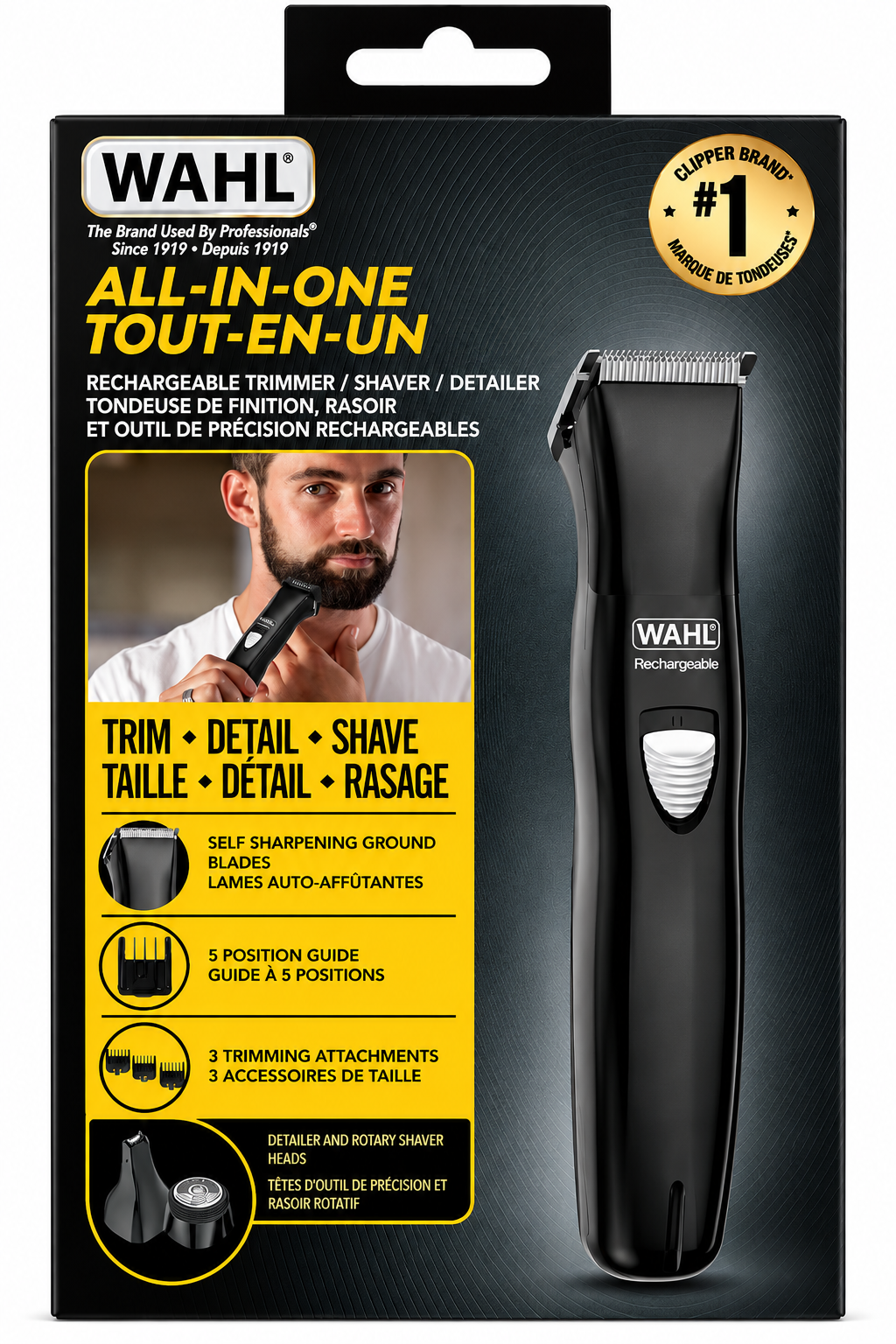 Wahl® Canada Rechargeable Beard Trimmer, All You Need for Beard & Stubble, Men Grooming, beard trimmer with ergonomic contour design and soft touch…# 3222