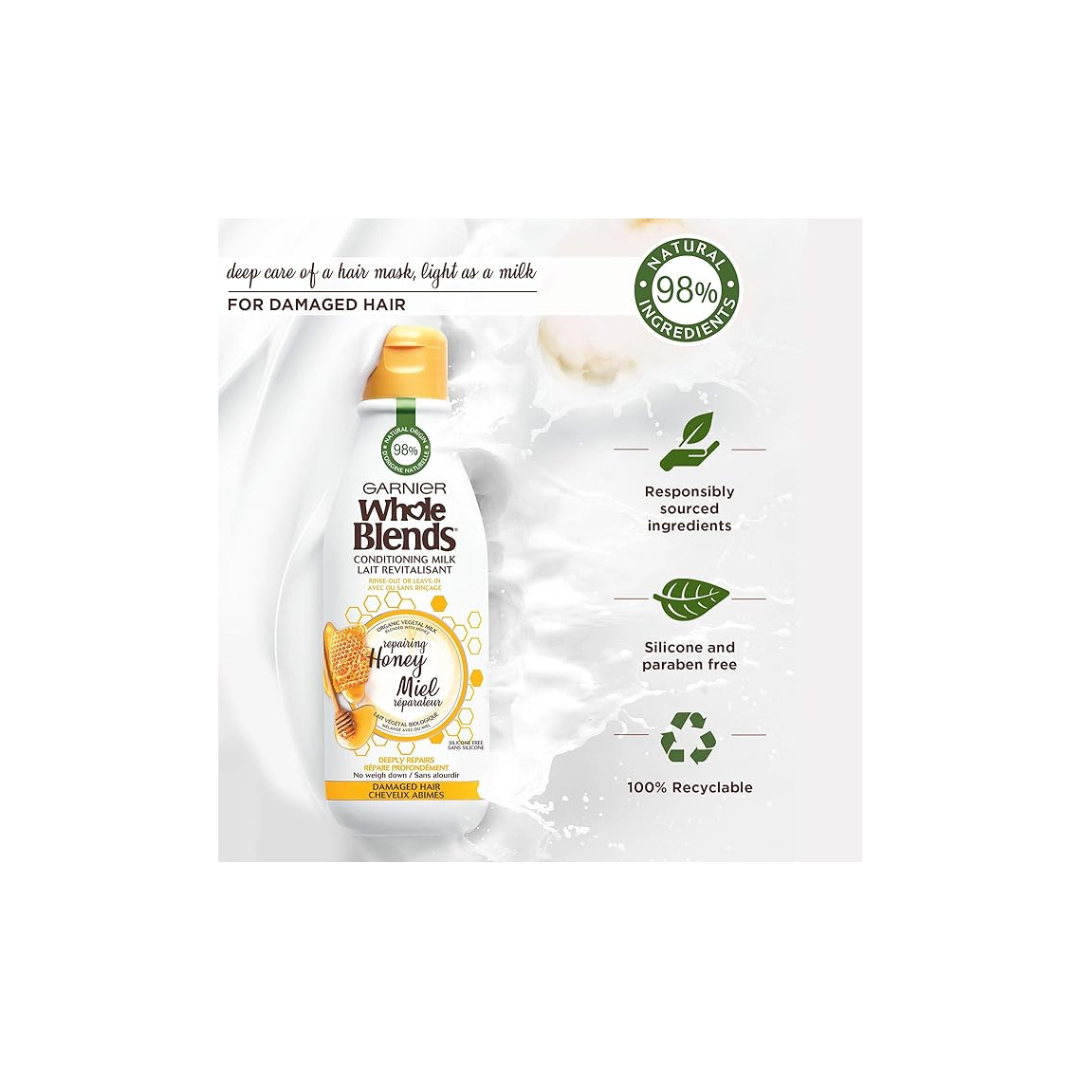 Garnier Whole Blends Conditioning Milk Repairing Honey, 250 Milliliters