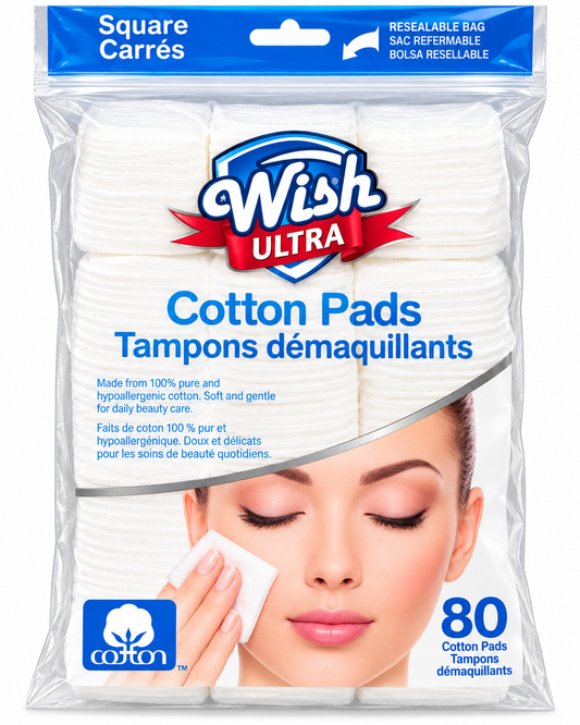 Wish Ultra Cotton Pads – 80 Count