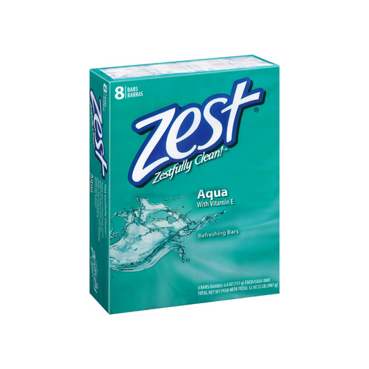 Zest 8-Bar Bath Size Soap, Aqua, 4 Ounce