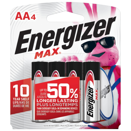 ENERGIZER AA4 MAX LONG LASTING ( 10 YR LIFE)