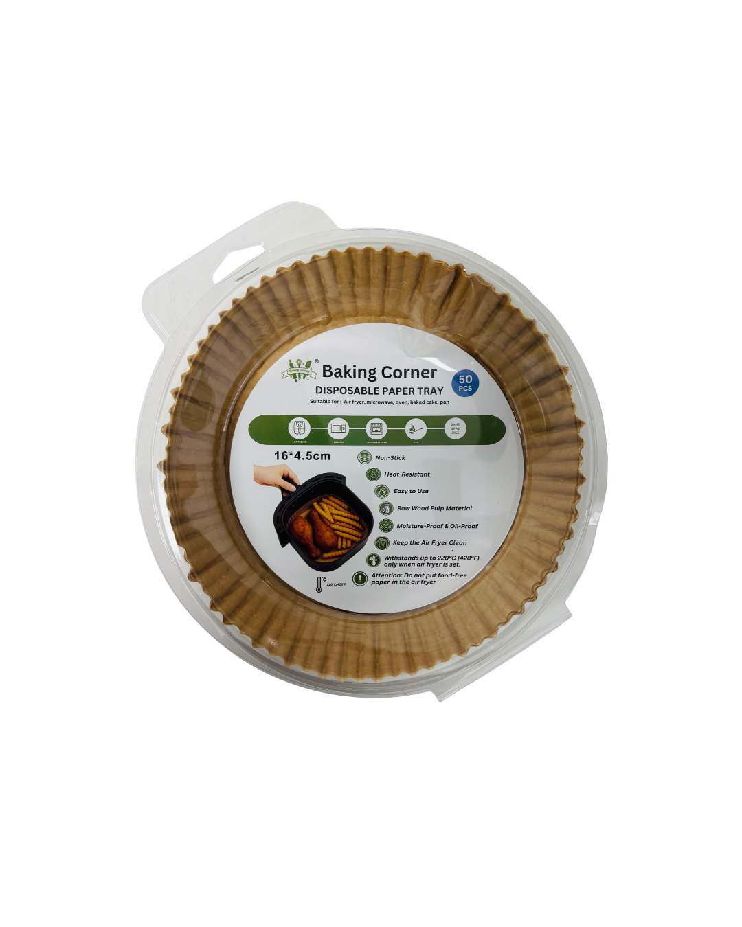 Baking Corner Disposable Paper Tray 50 PCS – 16 × 4.5 cm