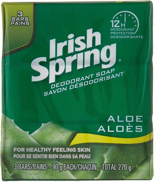 IRISH SPRING 3 PACK BAR SOAP ALOE