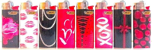 Bic Mini Lighters XOXO Series 8 PACK