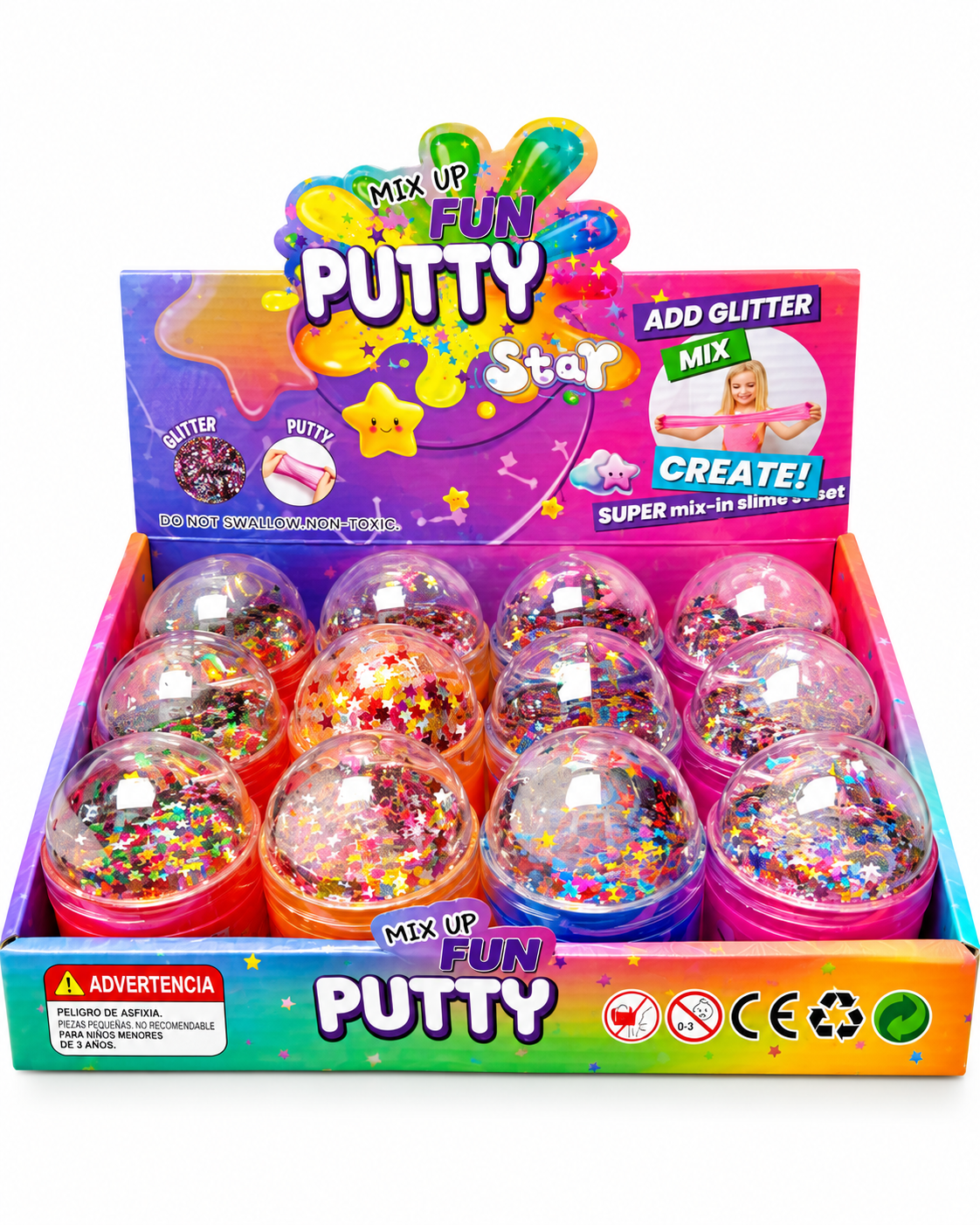 Mix Up Fun Putty Star Glitter Slime Kit for Kids 1 PC