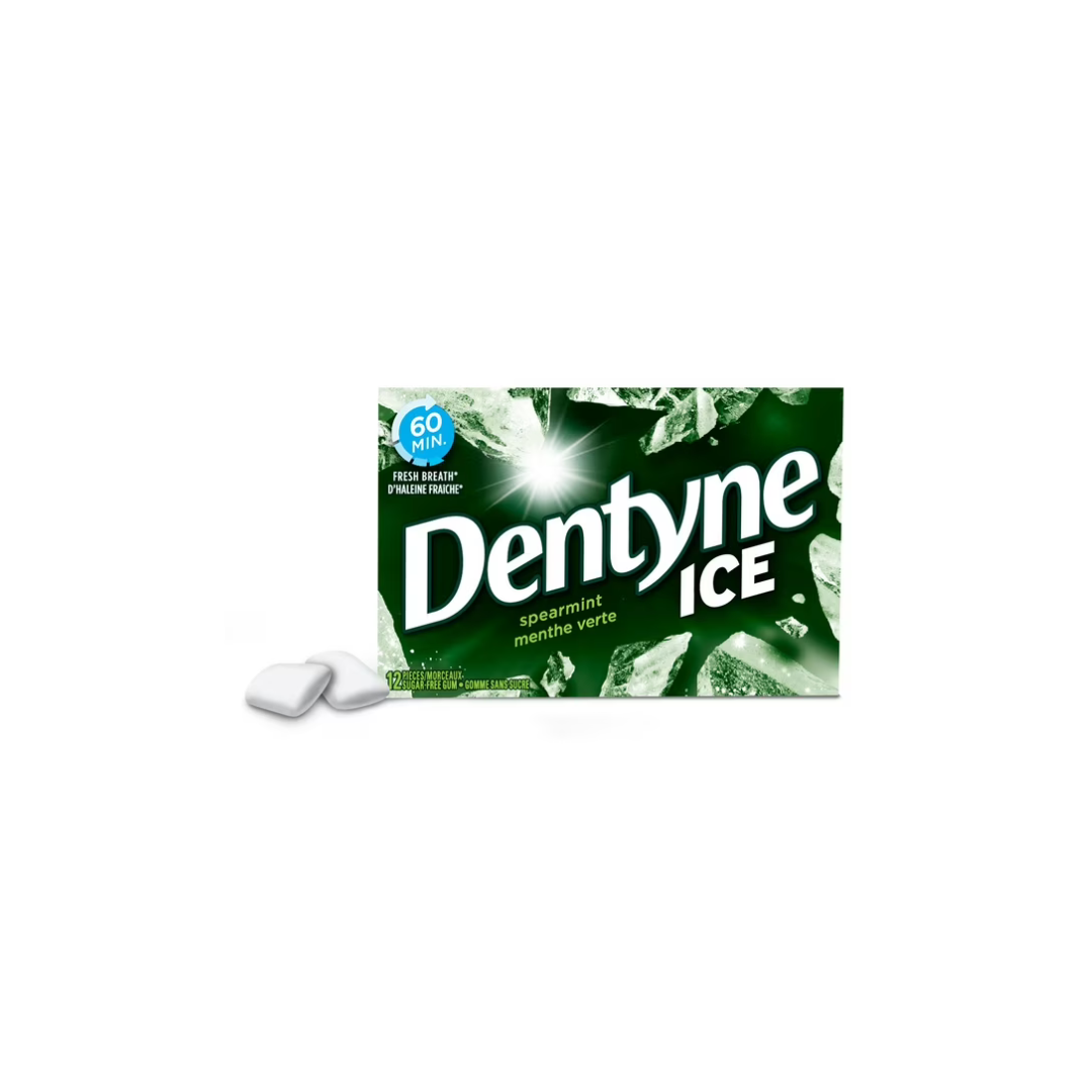 Dentyne Ice, Spearmint Sugarfree Gum, Dentyne Ice Spearmint: Fresh breath, 60 mins!