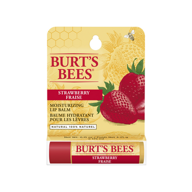 BURT BEES MOISTURIZING LIP BALM IN STRAWBERRY FLAVOR