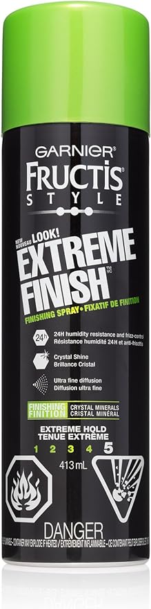 GARNIER FRUCTIS STYLE EXTREME FINISH 413G CRYSTAL SHINE CLEAR EXTREME HOLD HAIR SPRAY