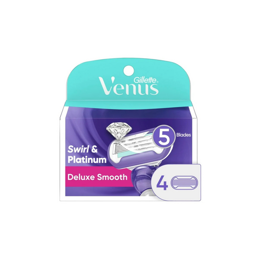 Gillette Venus Deluxe Smooth Swirl Women's Razor Blade Refills, 4CT
