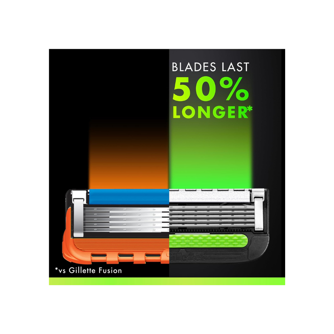 Gillette Mens Razor Blade Refills with Exfoliating Bar by GilletteLabs, Compatible Only with GilletteLabs Razors with Exfoliating Bar and Heated Razor, 4 Razor Blade Cartridges