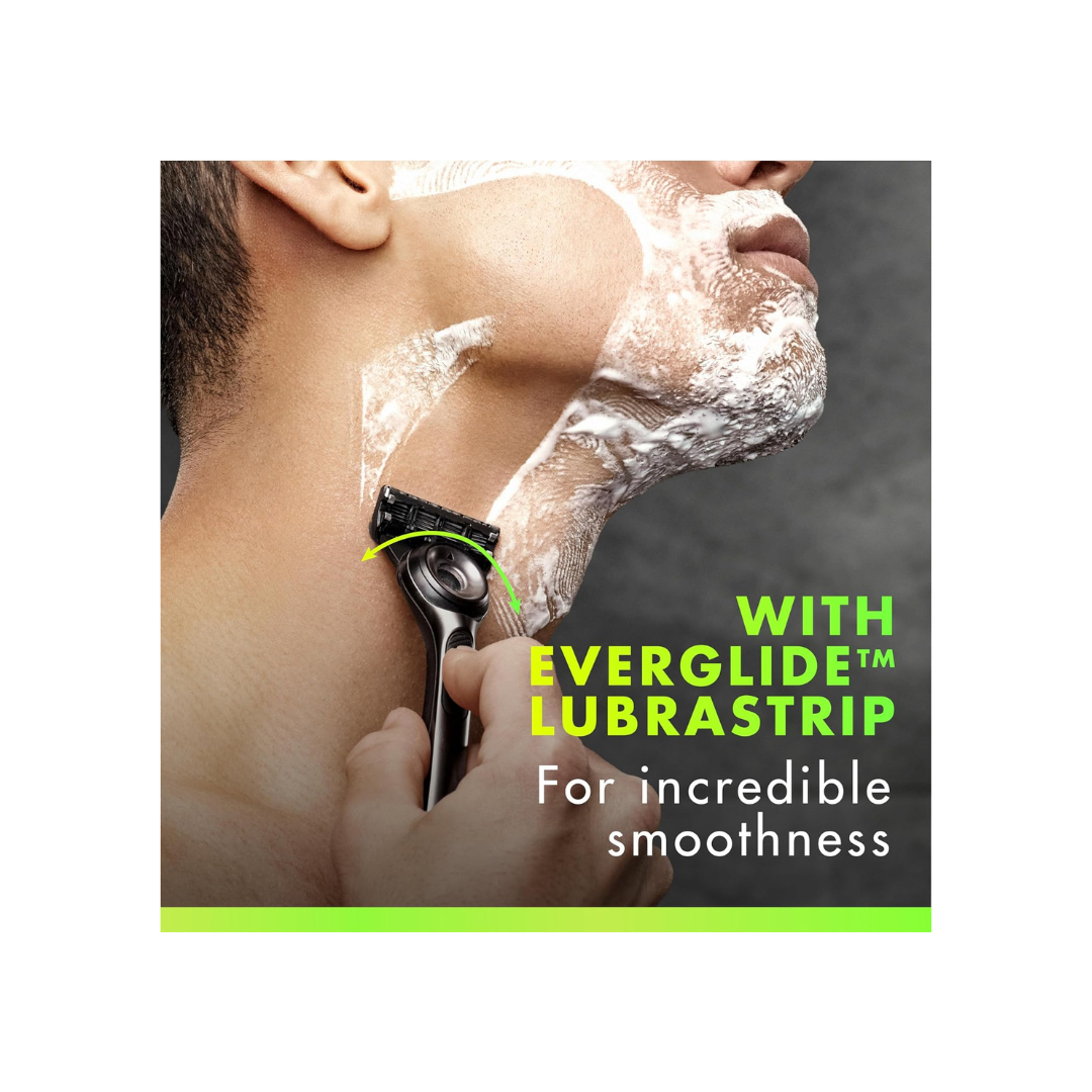 Gillette Mens Razor Blade Refills with Exfoliating Bar by GilletteLabs, Compatible Only with GilletteLabs Razors with Exfoliating Bar and Heated Razor, 4 Razor Blade Cartridges