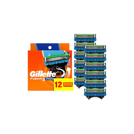 Gillette Fusion5 ProGlide Razor Refills for Men, 12 Razor Cartridges for FlexBall Razor Handle, 5-Blade Razor Blades, Precision Trimmer for Men
