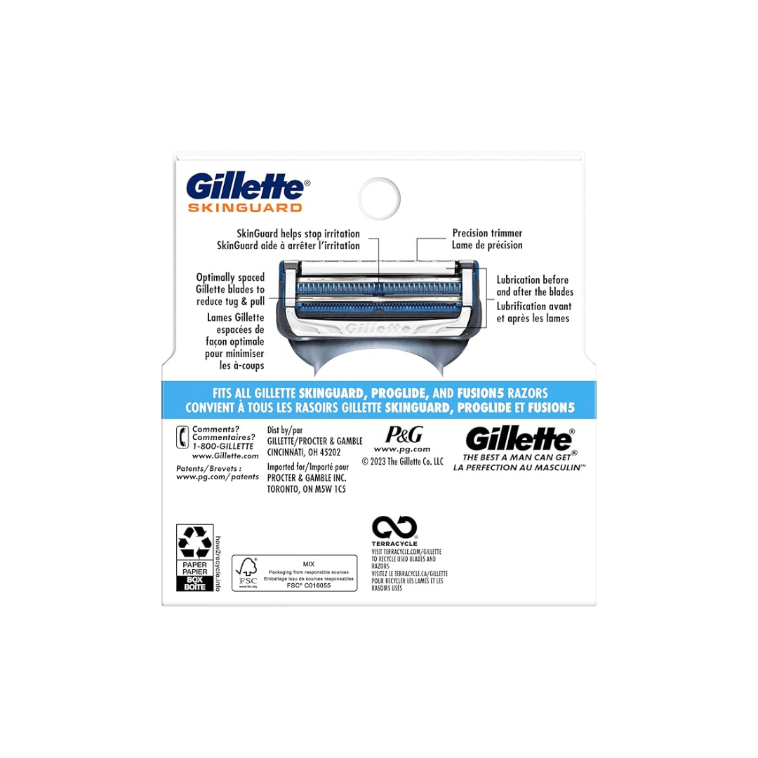 Gillette Skinguard Men's Razor Blade Refill, 4 Blade Refills