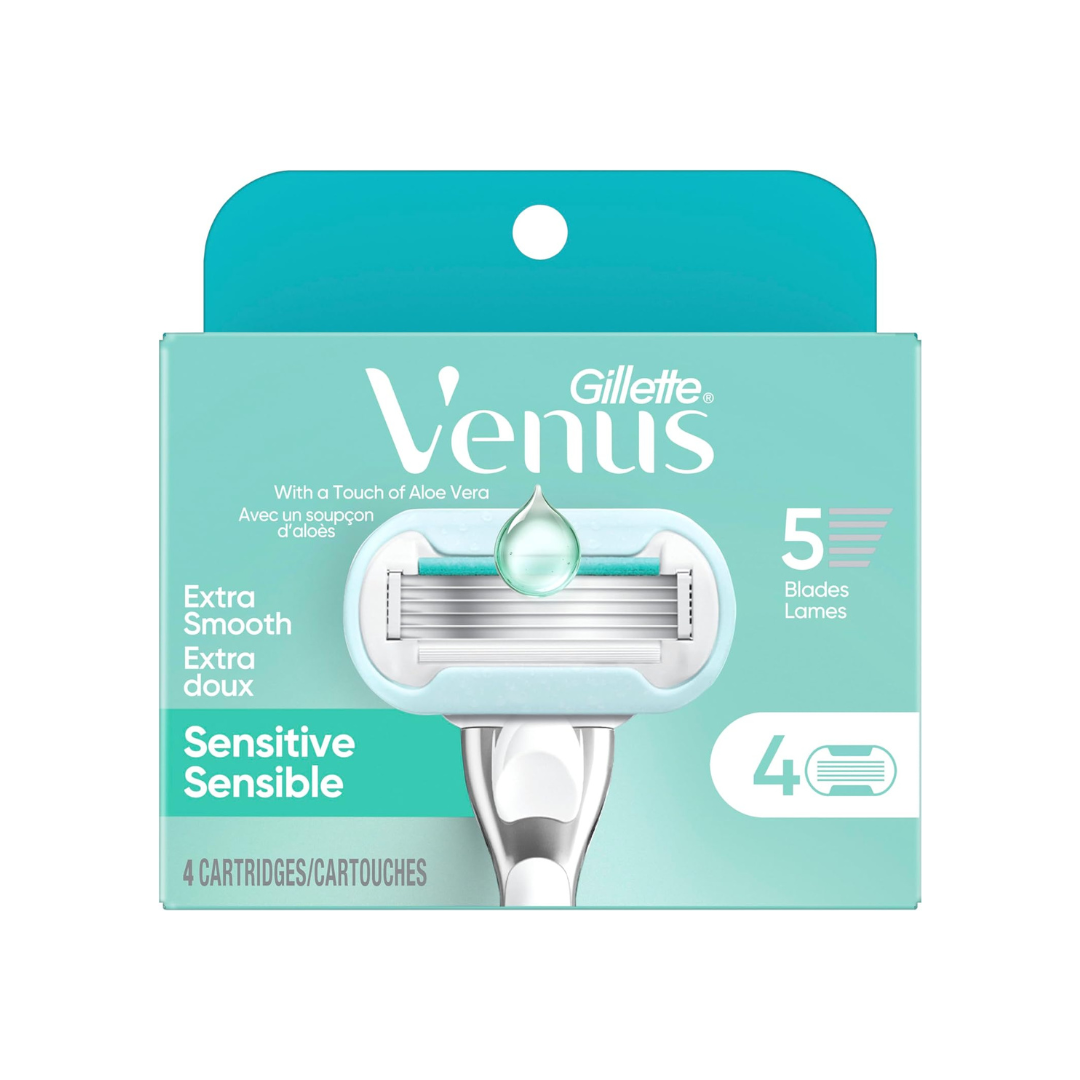 Gillette Venus Deluxe Smooth Sensitive Women's Blade Refills, 4 Count