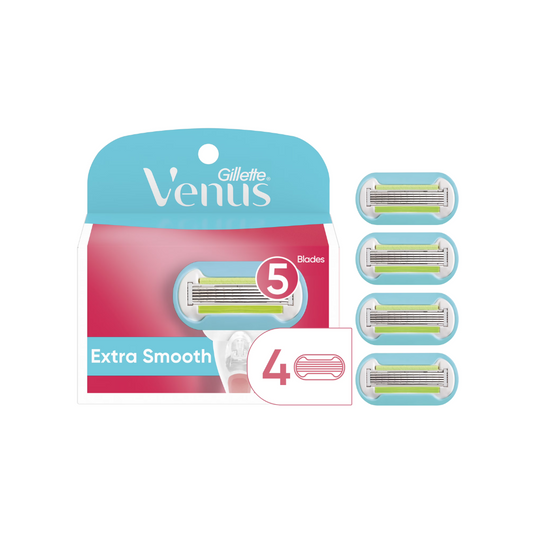 Gillette Venus Extra Smooth Women's Razor Blade Refills, 4 Count (packaging may vary)